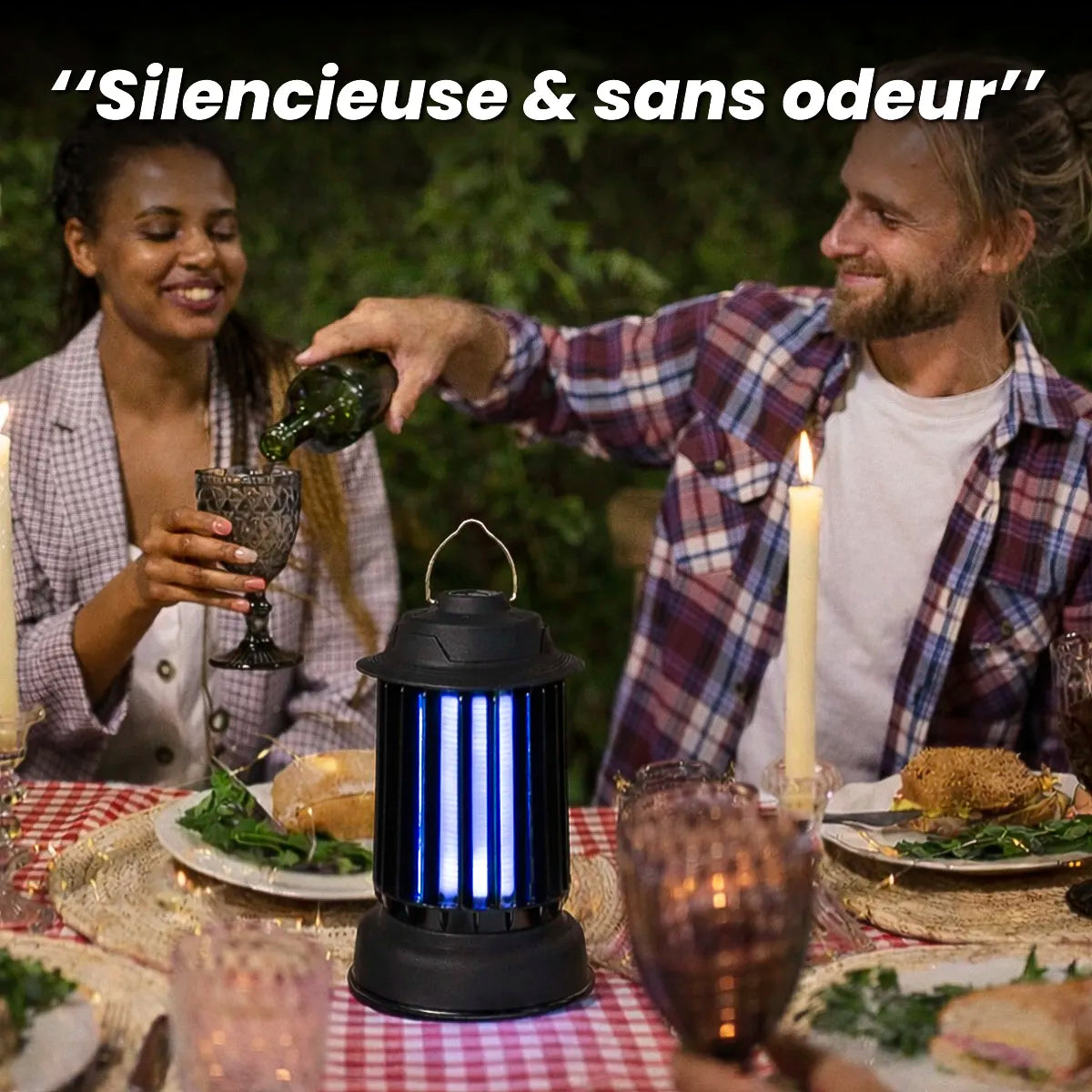Lampe Anti-Moustique Rechargeable à LED UV – 50 m² de protection